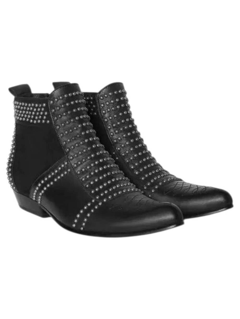 ANINE BING Charlie Boots Women 38 Black Leather Silver Studs